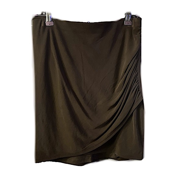 Express Stretch Ruched Mini Skirt in Brown, Women’s Size Small - Picture 2 of 4